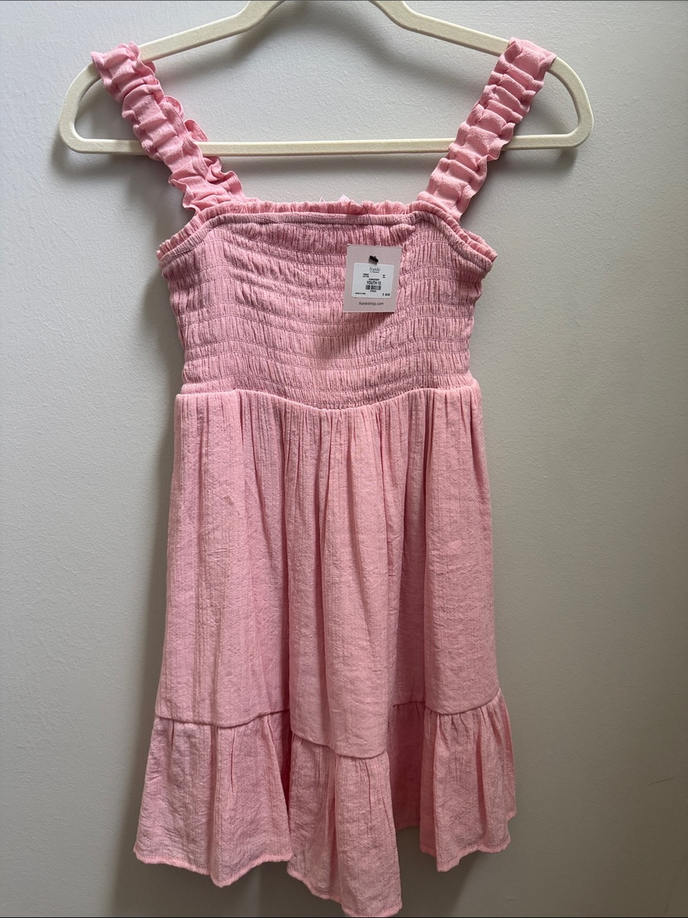 NWT Girls' Pink Ruffled Strap Sundress Size 12